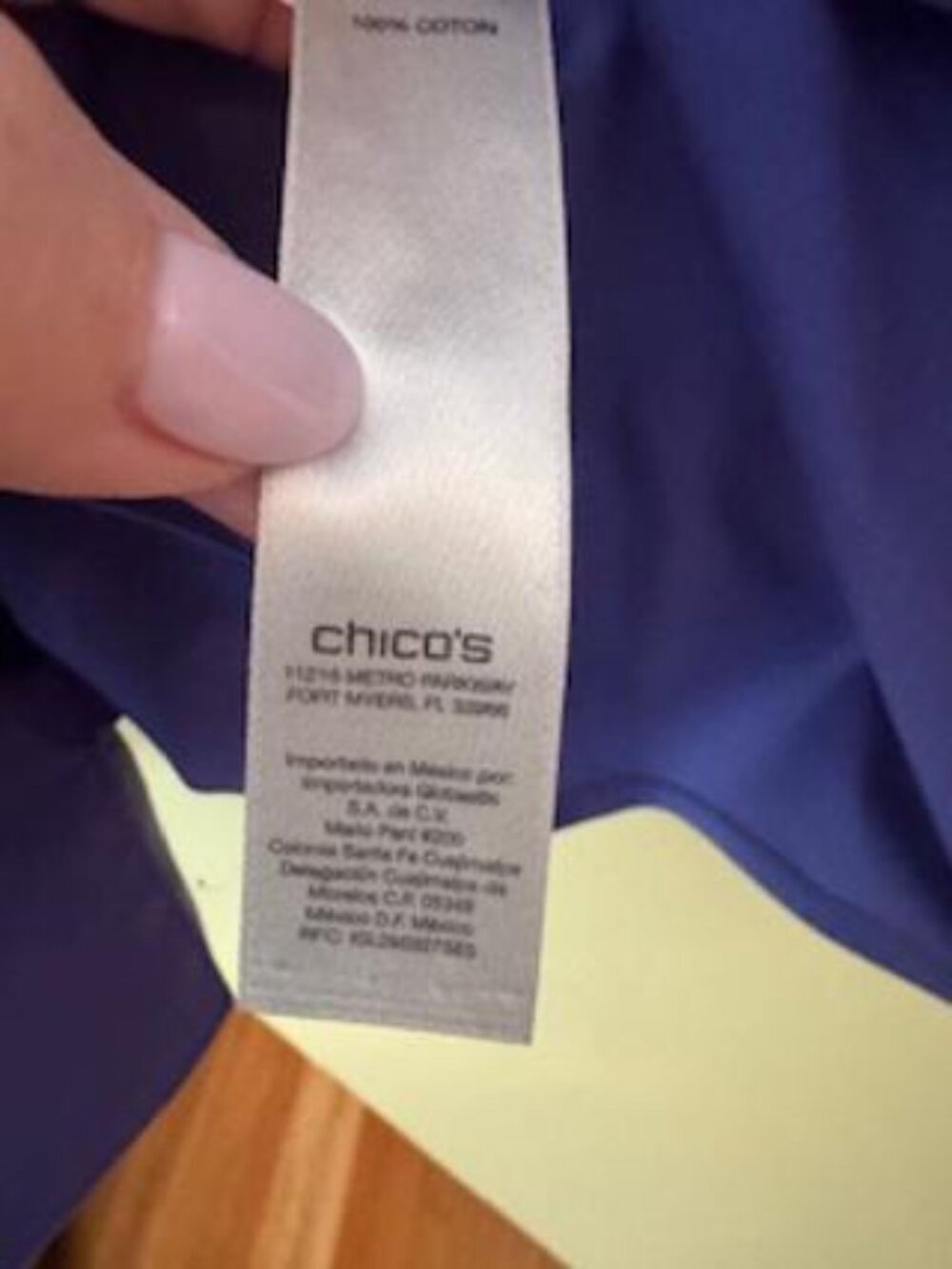 Womens Purple Chico's No Iron Blouse Size 3 (XL) - Picture 7 of 8